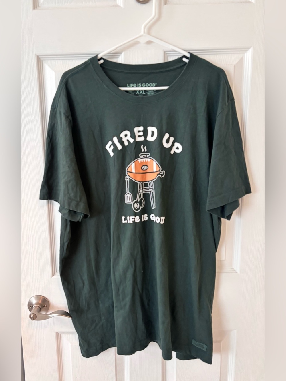 Life is Good Men’s 'Fired Up' Dark Green Graphic T-Shirt